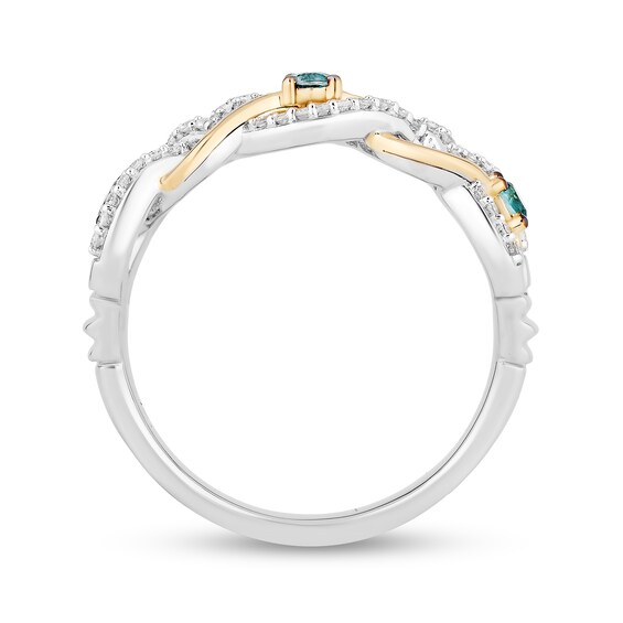 Collector's Edition Enchanted Disney Brave 10th Anniversary Swiss Blue Topaz and Diamond Twist Ring in Sterling Silver
