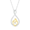 Thumbnail Image 1 of 1/8 CT. T.W. Diamond Infinity Loop Motherly Love Pendant in Sterling Silver and 10K Gold