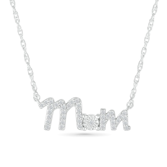 1/6 CT. T.w. Diamond Mom Necklace in Sterling Silver