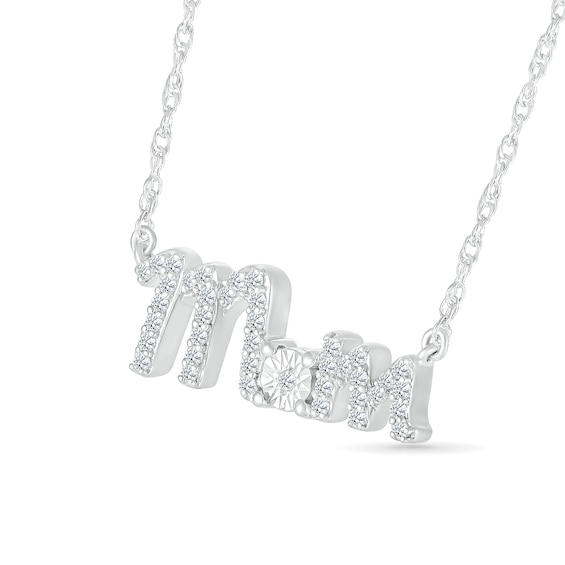 1/6 CT. T.w. Diamond Mom Necklace in Sterling Silver