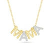 Thumbnail Image 1 of 1/10 CT. T.W. Diamond and Polished Alternating "MAMA" Block Letter Pendant in Sterling Silver with 14K Gold Plate
