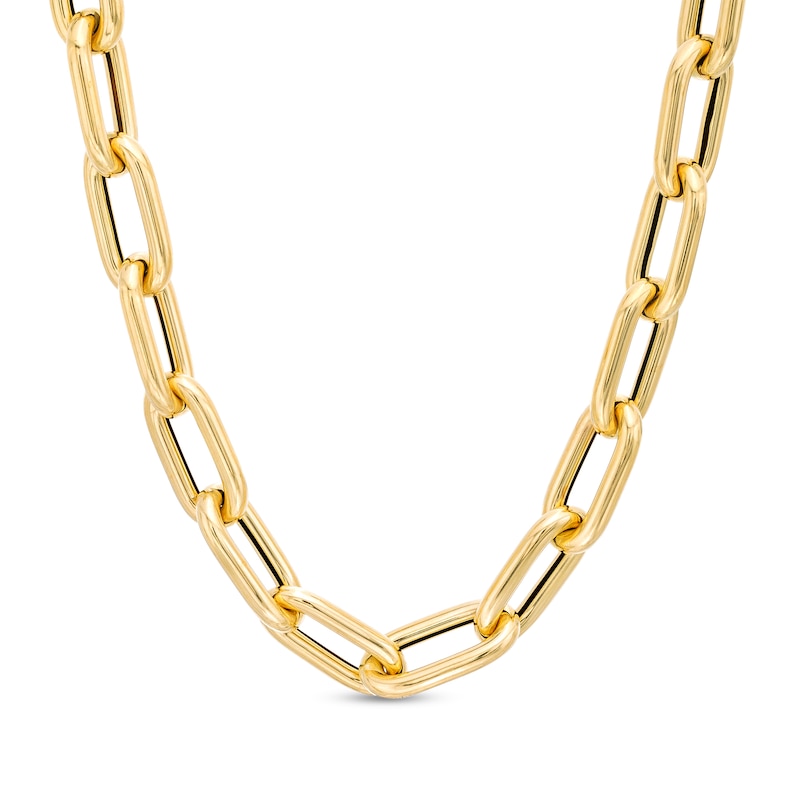 Main Image 1 of 2.5mm Paper Clip Cheval Chain Necklace in Hollow 14K Gold - 18"