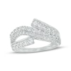 Thumbnail Image 1 of 1 CT. T.W. Certified Lab-Grown Diamond Bypass Split Shank Wave Ring in 14K White Gold (F/SI2)