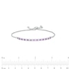 Thumbnail Image 3 of Alternating Amethyst and White Lab-Created Sapphire Bolo Bracelet in Sterling Silver