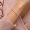 Thumbnail Image 2 of Alternating Citrine and White Lab-Created Sapphire Bolo Bracelet in Sterling Silver