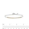 Thumbnail Image 3 of Alternating Citrine and White Lab-Created Sapphire Bolo Bracelet in Sterling Silver