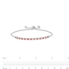 Thumbnail Image 3 of Alternating Garnet and White Lab-Created Sapphire Bolo Bracelet in Sterling Silver