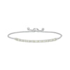 Thumbnail Image 1 of Alternating Peridot and White Lab-Created Sapphire Bolo Bracelet in Sterling Silver