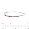 Thumbnail Image 4 of Amethyst Paper Clip Chain Bracelet in Sterling Silver
