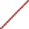 Thumbnail Image 1 of Garnet Paper Clip Chain Bracelet in Sterling Silver
