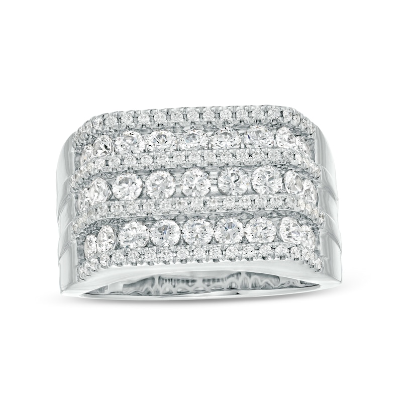Main Image 1 of 2 CT. T.W. Diamond Multi-Row Rectangle-Top Ring in 10K White Gold