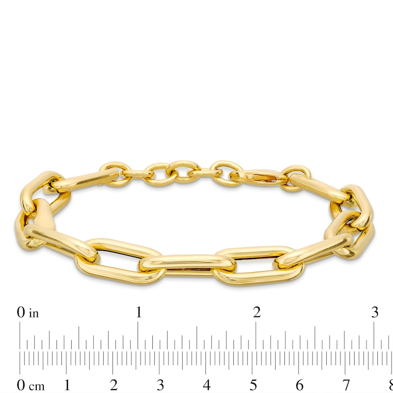 Main Image 5 of 2.5mm Paper Clip Cheval Chain Bracelet in Hollow 14K Gold - 9.0"