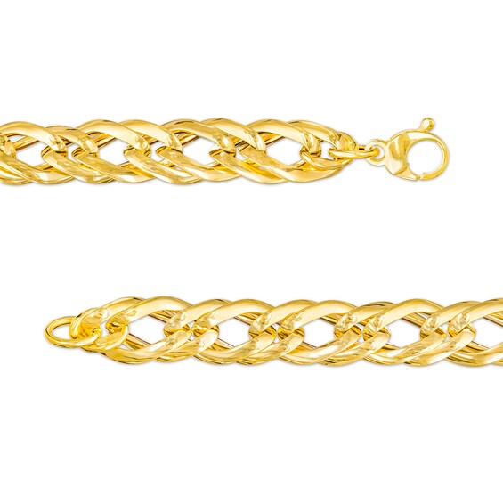 Italian Gold 2.5mm Double Flat Link Necklace in Hollow 14K Gold