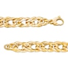 Thumbnail Image 3 of Italian Gold 2.5mm Double Flat Link Bracelet in Hollow 14K Gold - 7.5"