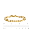 Thumbnail Image 3 of Italian Gold 2.5mm Double Flat Link Bracelet in Hollow 14K Gold - 7.5"