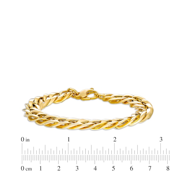 Italian Gold 2.5mm Double Flat Link Bracelet in Hollow 14K Gold - 7.5"