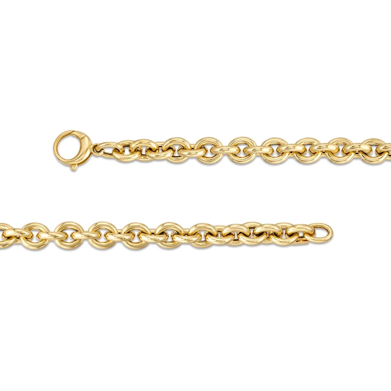 Chain Hollow Rolo in Gold Made Link in - Zales | 14K Bracelet 7.5\
