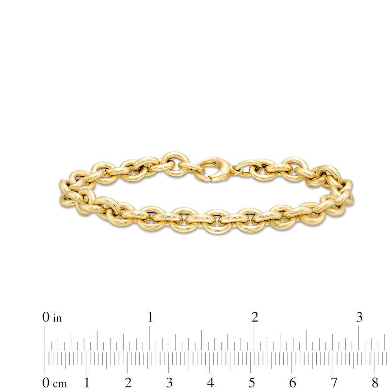 Made in Italy 3.0mm Hollow Rolo Chain Link Bracelet in 14K Gold - 7.5\