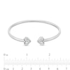 Thumbnail Image 3 of The Kindred Heart from Vera Wang Love Collection 1/6 CT. T.W. Diamond Sideways Hearts Open Bangle in Sterling Silver