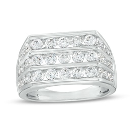 2-1/2 CT. T.W. Certified Lab-Grown Diamond Triple Row Ring in 14K White Gold (F/SI2)