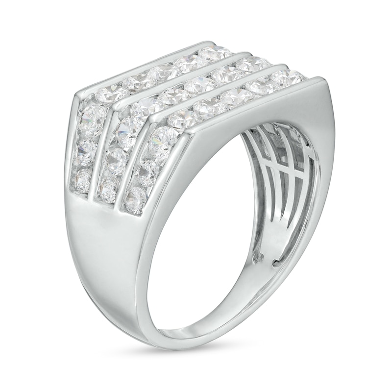 Main Image 3 of 2-1/2 CT. T.W. Certified Lab-Grown Diamond Triple Row Ring in 14K White Gold (F/SI2)