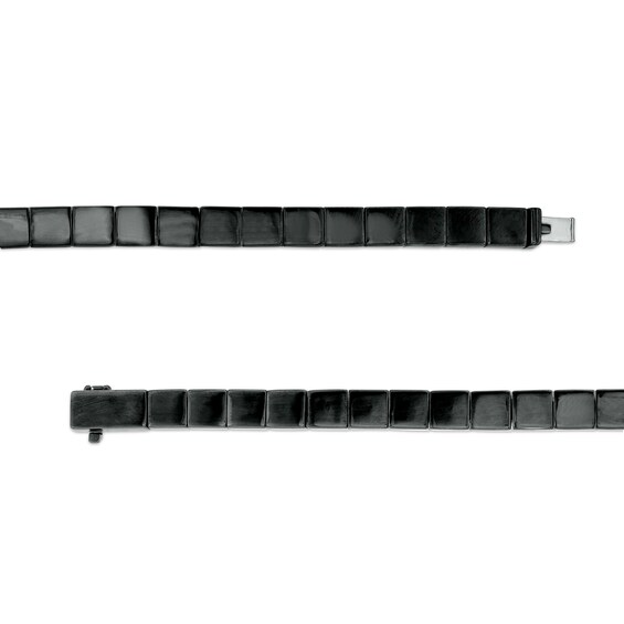 Vera Wang Men 3 CT. T.w. Square-Cut and Round Black Diamond Square-Link Bracelet in Sterling Silver - 8.5"