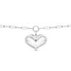 The Kindred Heart from Vera Wang Love Collection 1/6 CT. T.W. Diamond Heart Paperclip Link Bracelet in Sterling Silver