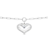 Thumbnail Image 3 of The Kindred Heart from Vera Wang Love Collection 1/6 CT. T.W. Diamond Heart Paper Clip Link Bracelet in Sterling Silver