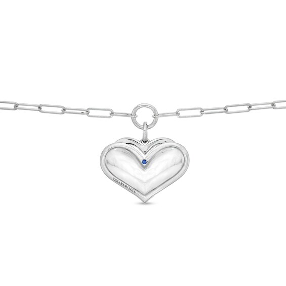 The Kindred Heart from Vera Wang Love Collection 1/6 CT. T.w. Diamond Heart Paper Clip Link Bracelet in Sterling Silver