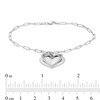 Thumbnail Image 4 of The Kindred Heart from Vera Wang Love Collection 1/6 CT. T.W. Diamond Heart Paper Clip Link Bracelet in Sterling Silver