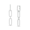 Thumbnail Image 0 of The Kindred Links from Vera Wang Love Collection 5/8 CT. T.W. Diamond Paper Clip Link Drop Earrings in Sterling Silver