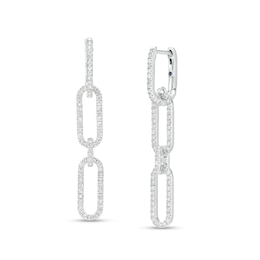 The Kindred Links from Vera Wang Love Collection 5/8 CT. T.W. Diamond Paperclip Link Drop Earrings in Sterling Silver