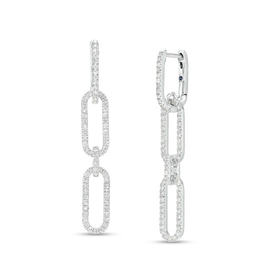 The Kindred Links from Vera Wang Love Collection 5/8 CT. T.w. Diamond Paper Clip Link Drop Earrings in Sterling Silver