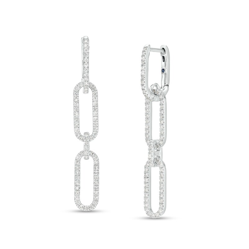 The Kindred Links from Vera Wang Love Collection 5/8 CT. T.W. Diamond Paper Clip Link Drop Earrings in Sterling Silver