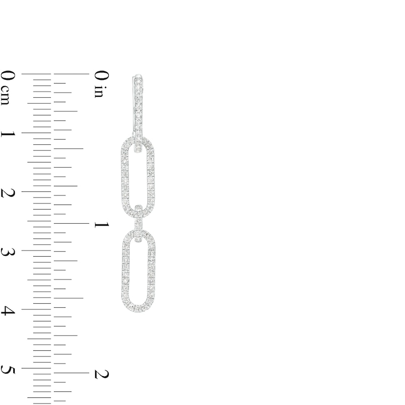 The Kindred Links from Vera Wang Love Collection 5/8 CT. T.W. Diamond Paper Clip Link Drop Earrings in Sterling Silver