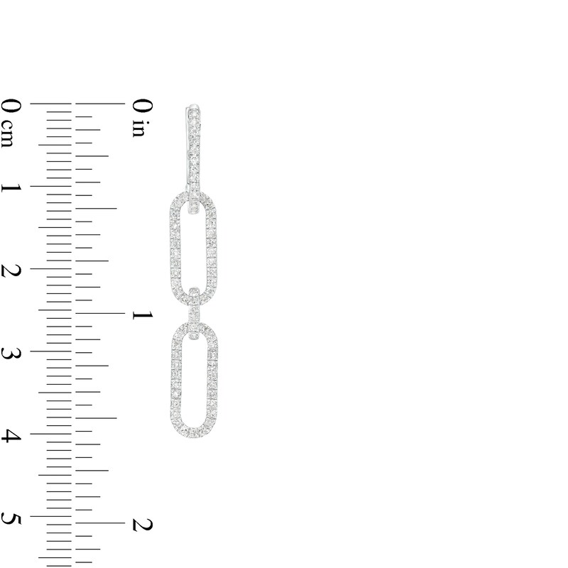 The Kindred Links from Vera Wang Love Collection 5/8 CT. T.W. Diamond Paper Clip Link Drop Earrings in Sterling Silver