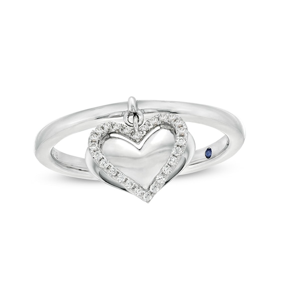 The Kindred Heart from Vera Wang Love Collection 1/15 CT. T.w. Frame Heart Ring in Sterling Silver