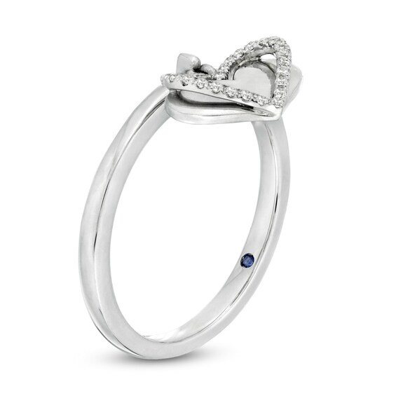 The Kindred Heart from Vera Wang Love Collection 1/15 CT. T.w. Frame Heart Ring in Sterling Silver