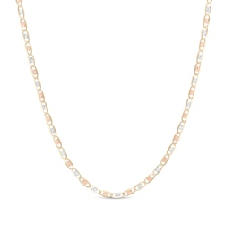 2.3mm Diamond-Cut Valentino Chain Necklace in Solid 14K Tri-Tone Gold - 18"
