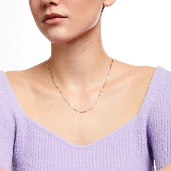 2.3mm Diamond-Cut Valentino Chain Necklace in Solid 14K Tri-Tone Gold - 18"