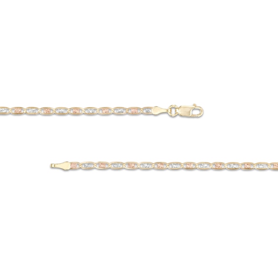 2.3mm Diamond-Cut Valentino Chain Necklace in Solid 14K Tri-Tone Gold - 18"