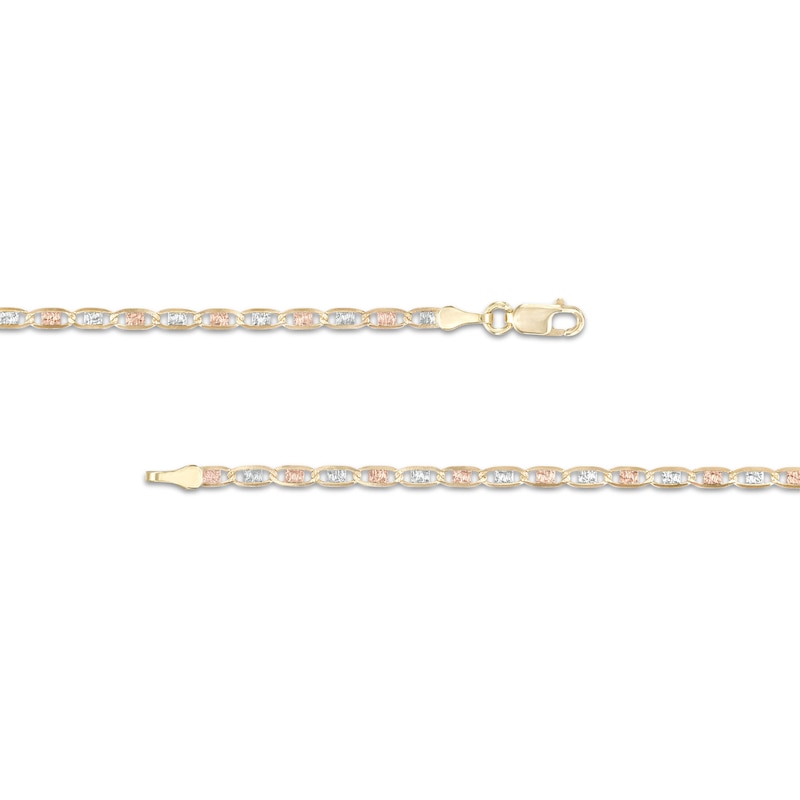 Main Image 3 of 2.3mm Diamond-Cut Valentino Chain Necklace in Solid 14K Tri-Tone Gold - 18"