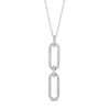 Thumbnail Image 1 of The Kindred Links from Vera Wang Love Collection 1/2 CT. T.W. Diamond Paper Clip Link Pendant in Sterling Silver – 19"