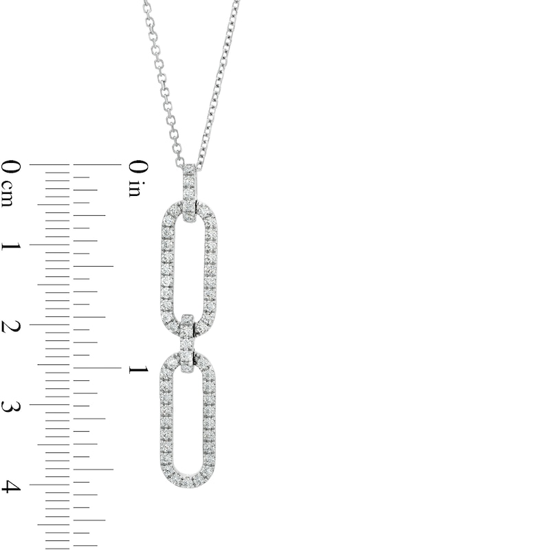 Main Image 5 of The Kindred Links from Vera Wang Love Collection 1/2 CT. T.W. Diamond Paper Clip Link Pendant in Sterling Silver – 19"