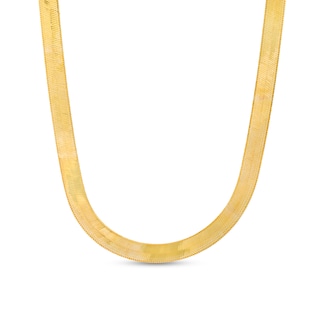 Main Image 1 of 4.9mm Herringbone Chain Necklace in Solid 14K Gold - 20"