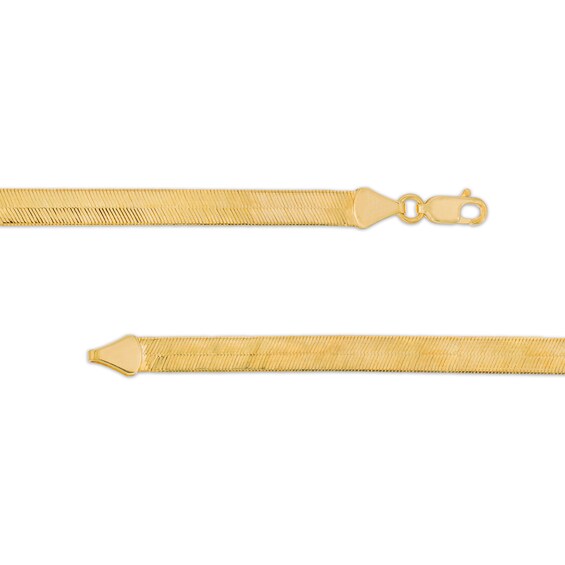 4.9mm Herringbone Chain Necklace in Solid 14K Gold - 20"