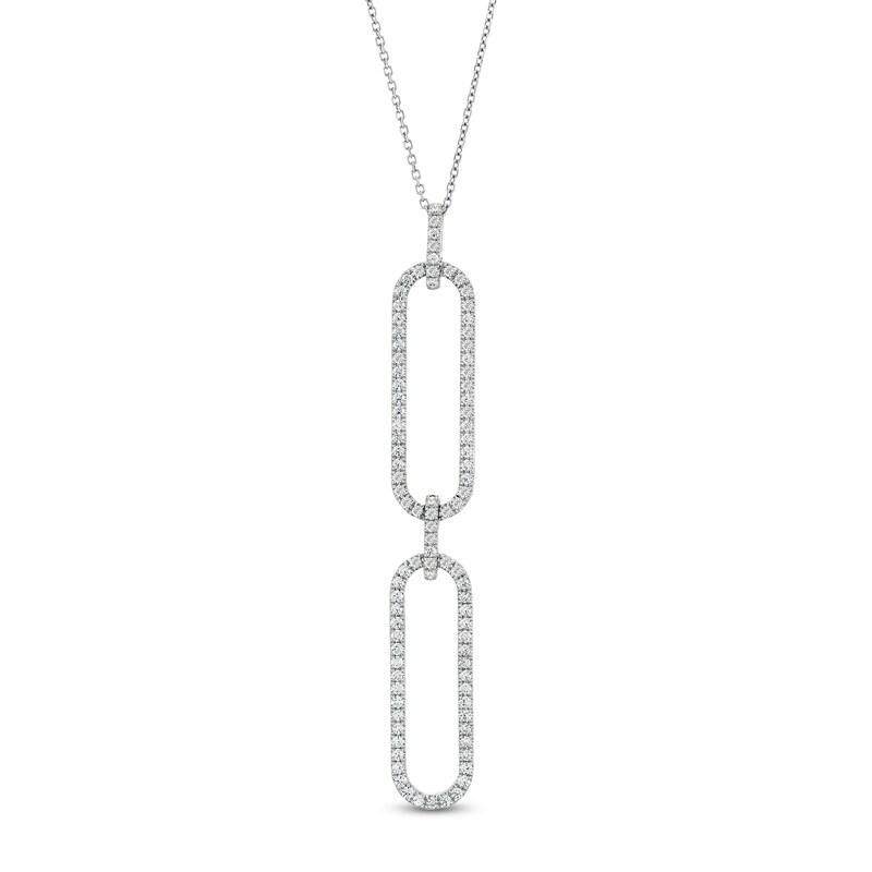 Main Image 1 of The Kindred Links from Vera Wang Love Collection 1 CT. T.W. Diamond Paper Clip Link Pendant in Sterling Silver – 19"