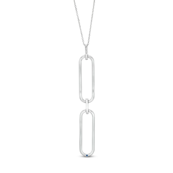 The Kindred Links from Vera Wang Love Collection 1 CT. T.w. Diamond Paper Clip Link Pendant in Sterling Silver â 19"