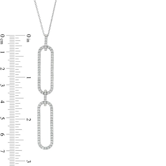 The Kindred Links from Vera Wang Love Collection 1 CT. T.w. Diamond Paper Clip Link Pendant in Sterling Silver â 19"