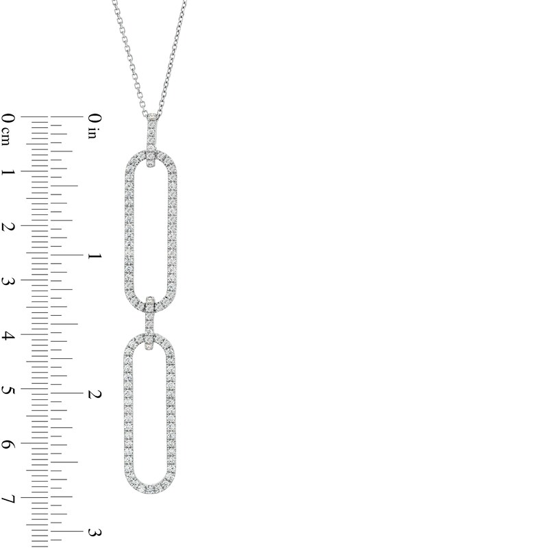 Main Image 5 of The Kindred Links from Vera Wang Love Collection 1 CT. T.W. Diamond Paper Clip Link Pendant in Sterling Silver – 19"
